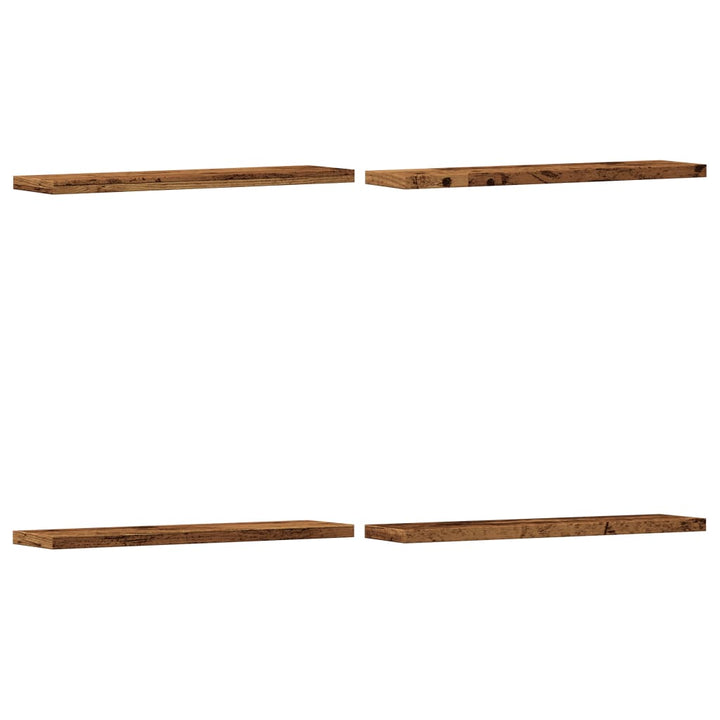 Rafturi Perete 4 Buc., Lemn Vechi, 40X10X1,5 Cm, Lemn Prelucrat