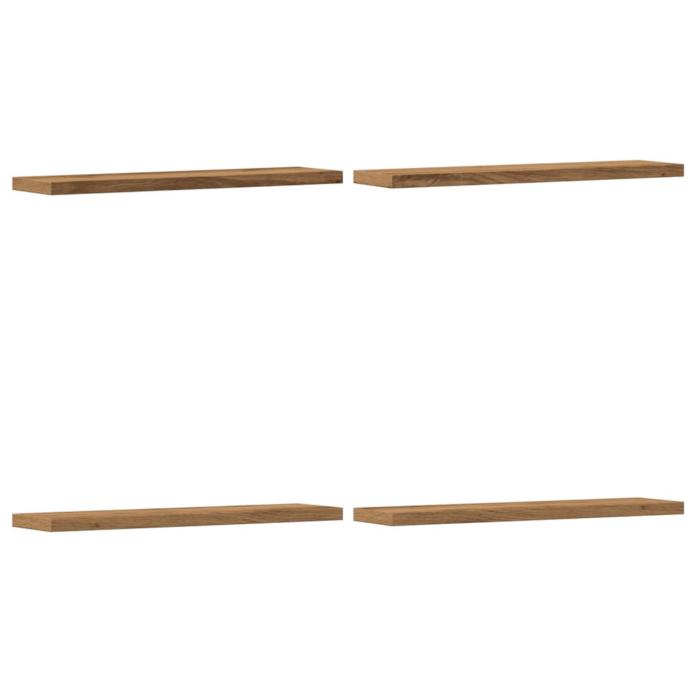 Rafturi De Perete, 4 Buc., Stejar Artizanal, 40X10X1,5 Cm, Lemn