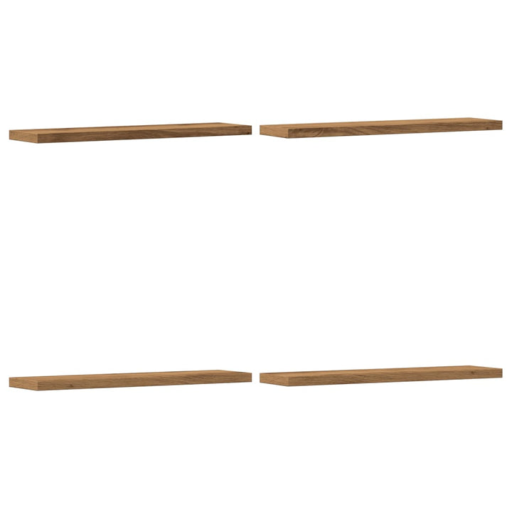 Rafturi De Perete, 4 Buc., Stejar Artizanal, 40X10X1,5 Cm, Lemn