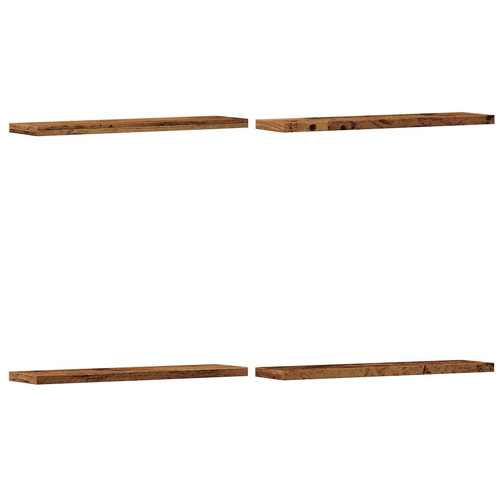 Rafturi Perete 4 Buc., Lemn Vechi, 40X20X1,5 Cm, Lemn Prelucrat