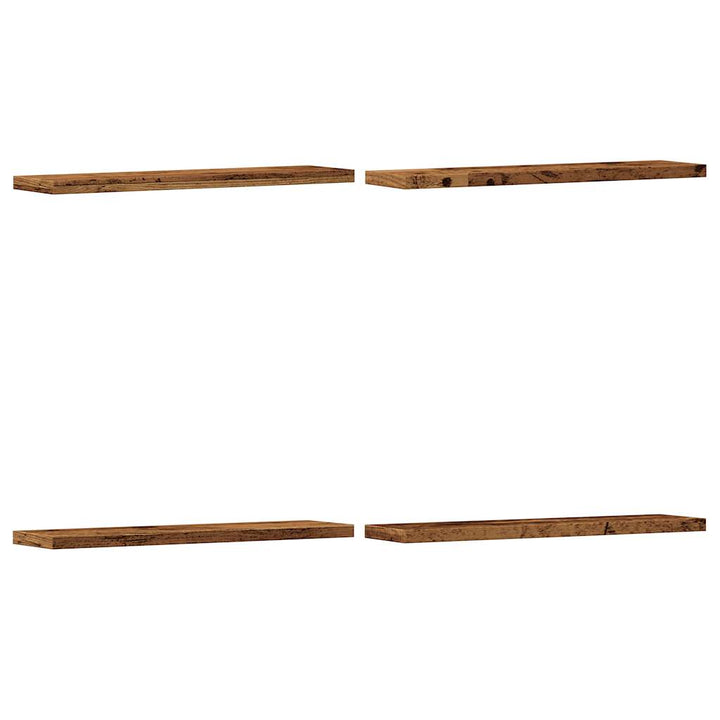 Rafturi Perete 4 Buc., Lemn Vechi, 40X20X1,5 Cm, Lemn Prelucrat