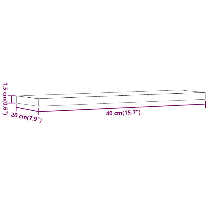 Rafturi De Perete, 4 Buc., Stejar Artizanal, 40X20X1,5 Cm, Lemn