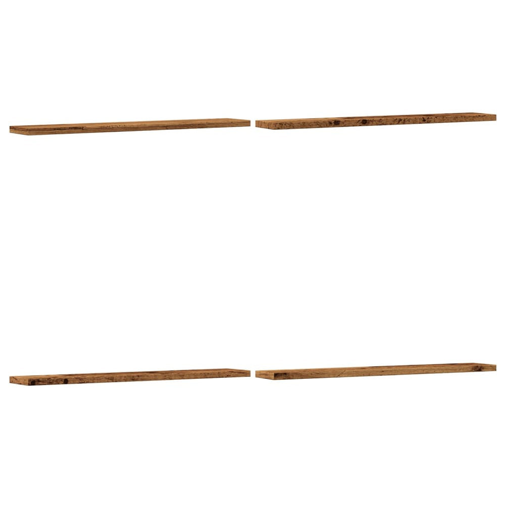 Rafturi Perete 4 Buc., Lemn Vechi, 60X20X1,5 Cm, Lemn Prelucrat