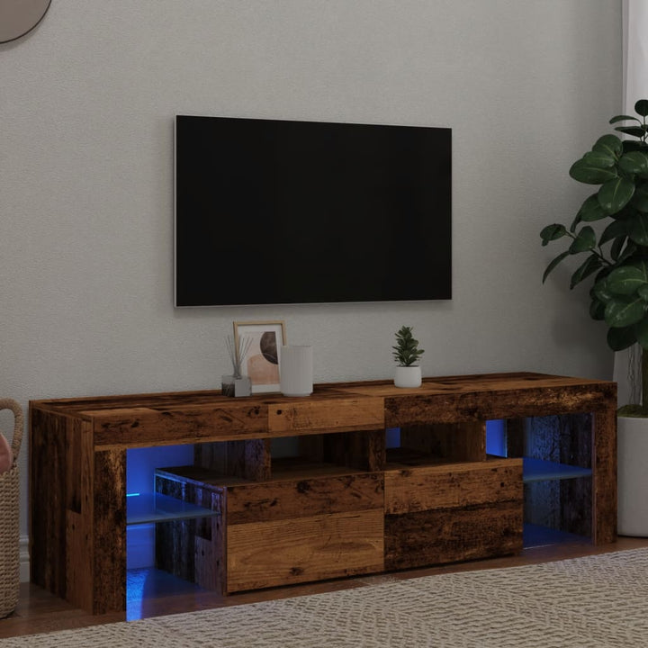 Comodă Tv Cu Lumini Led, , 140X36,5X40 Cm