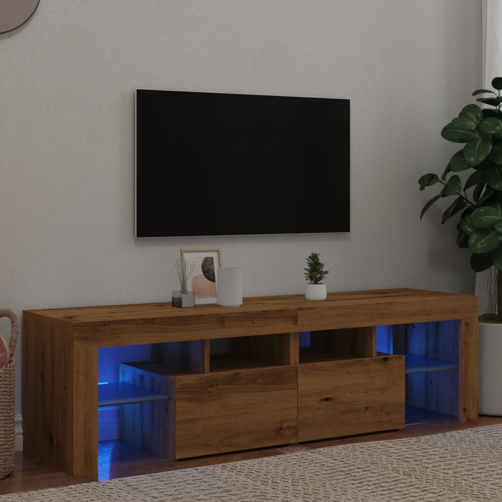 Comodă Tv Cu Lumini Led, , 140X36,5X40 Cm