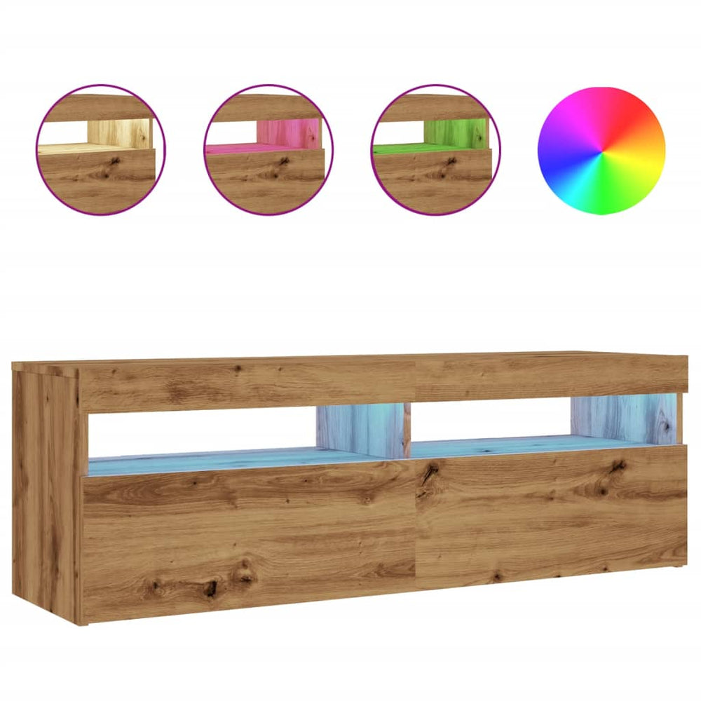 Dulap Tv Cu Led 120X35X40 Cm Lemn Prelucrat