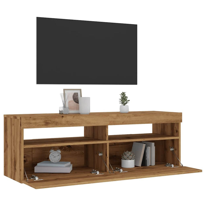Dulap Tv Cu Led 120X35X40 Cm Lemn Prelucrat