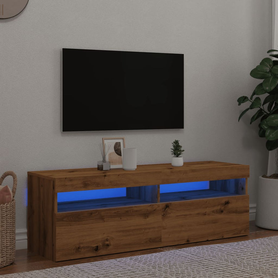 Dulap Tv Cu Led 120X35X40 Cm Lemn Prelucrat