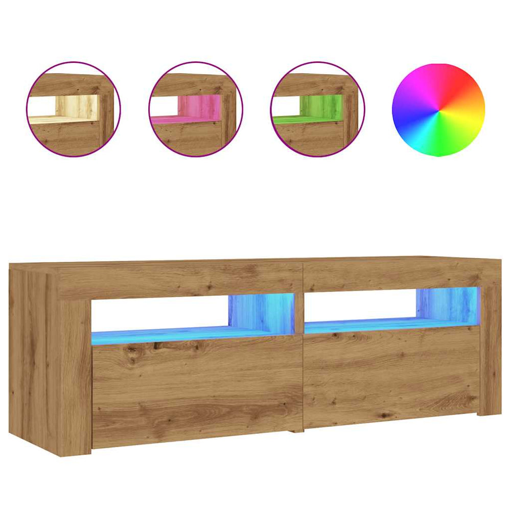 Dulap Tv Cu Led 120X35X40 Cm Lemn Prelucrat