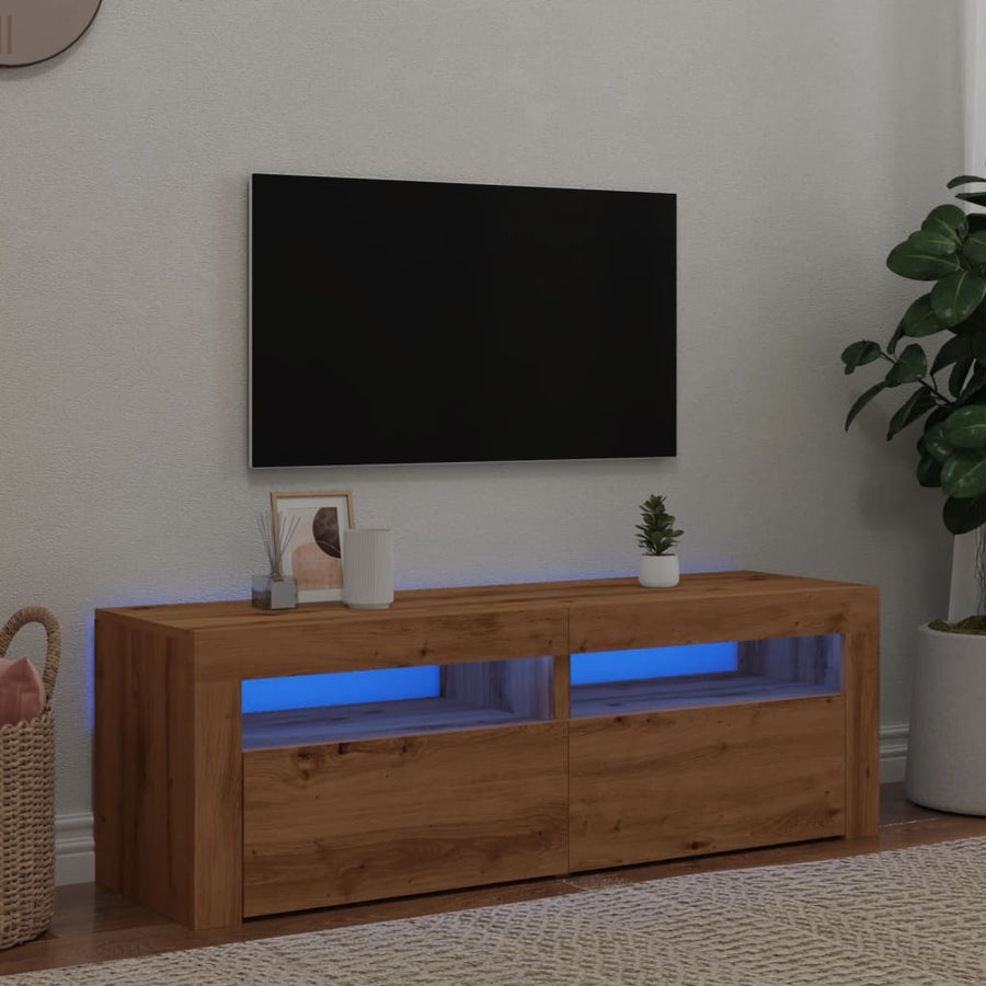 Dulap Tv Cu Led 120X35X40 Cm Lemn Prelucrat