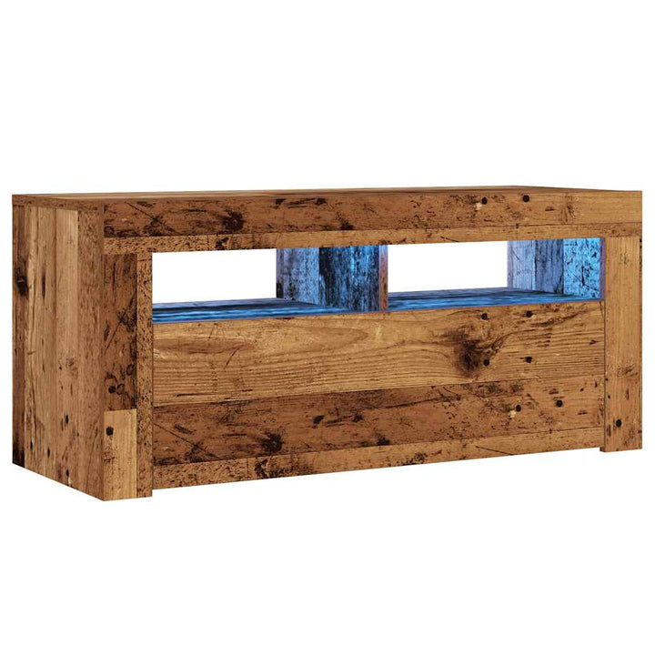 Dulap Tv Cu Lumini Led 90X35X40 Cm Lemn Prelucrat