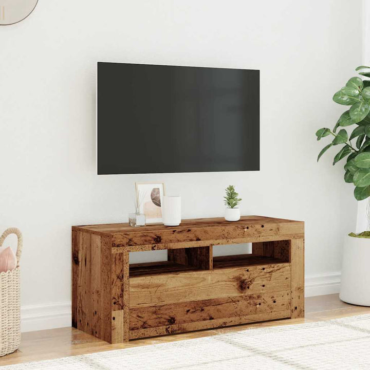 Dulap Tv Cu Lumini Led 90X35X40 Cm Lemn Prelucrat