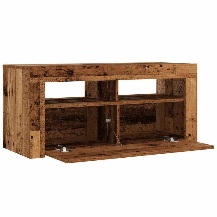 Dulap Tv Cu Lumini Led 90X35X40 Cm Lemn Prelucrat