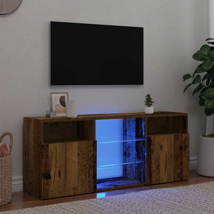 Comodă Tv Cu Lumini Led, Gri Sonoma, 120X30X50 Cm
