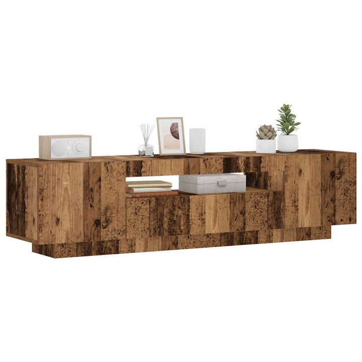 Comodă Tv Cu Lumini Led, Gri Sonoma, 160X35X40 Cm