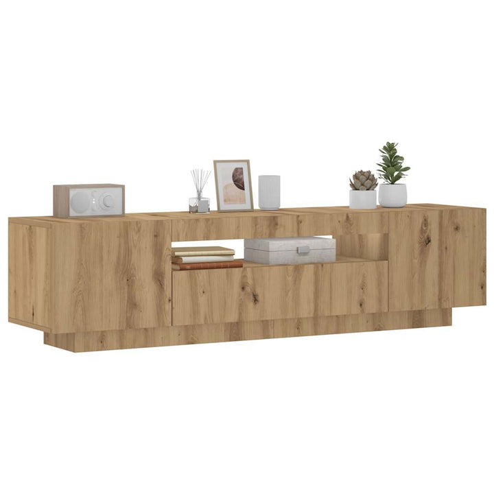 Comodă Tv Cu Lumini Led, Gri Sonoma, 160X35X40 Cm