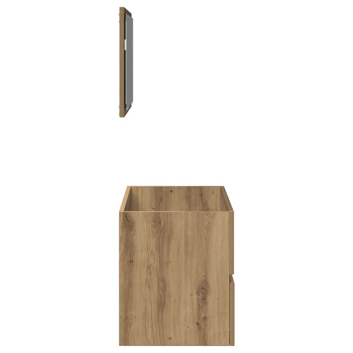 Dulap De Baie Cu Oglindă Artisan Stejar Lemn Prelucrat