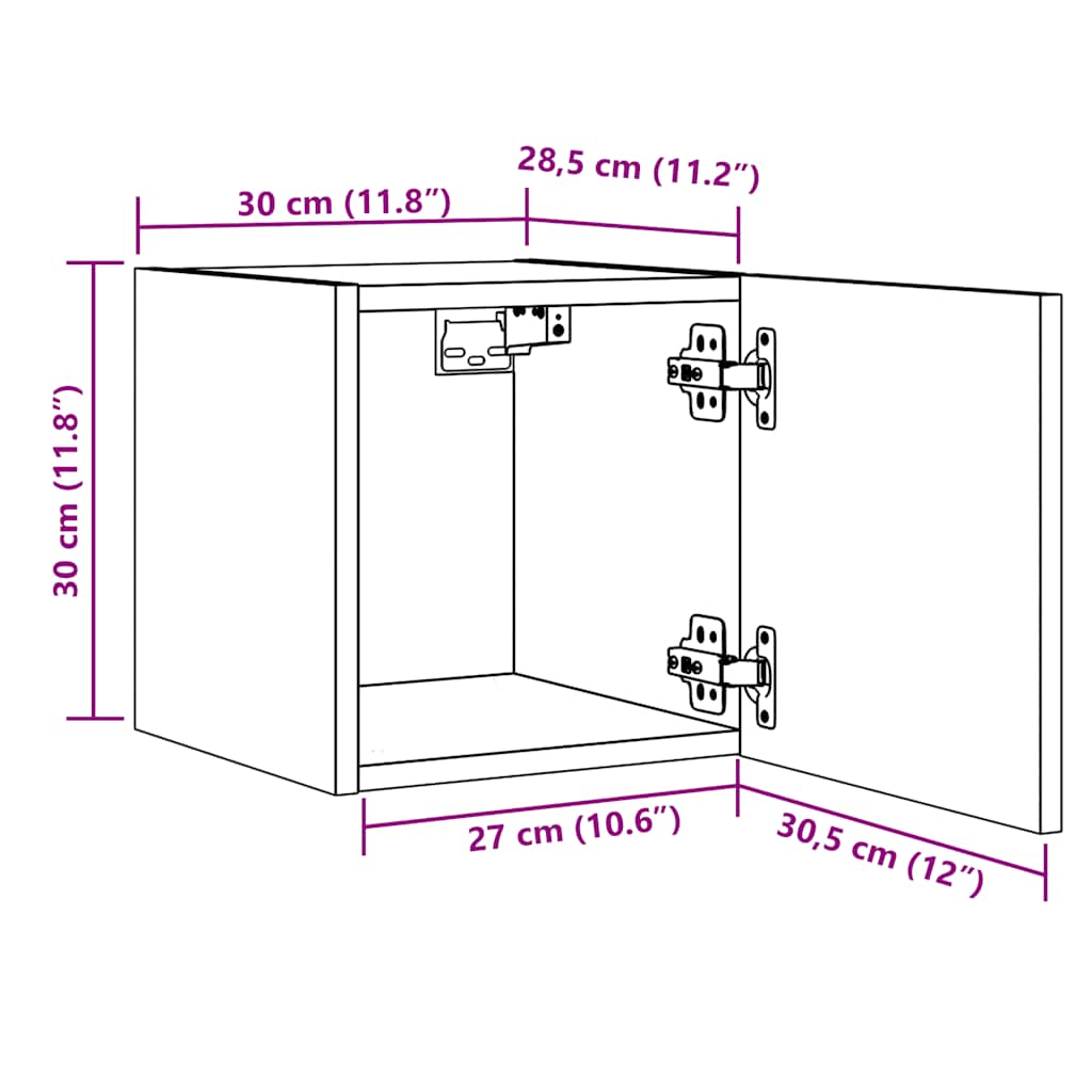 Dulap Tv Montaj Pe Perete, , 30,5X30X30 Cm