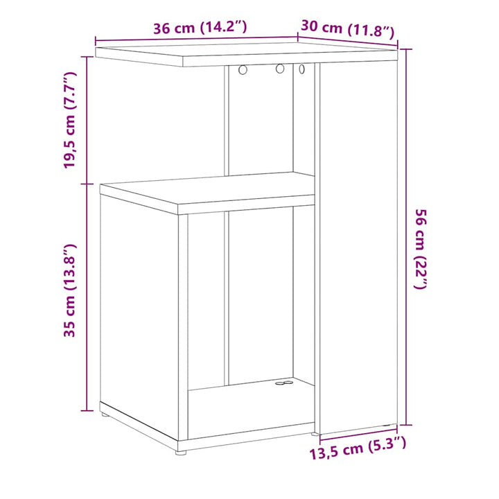 Masă Laterală Din 36X30X56 Cm Din Lemn Prelucrat