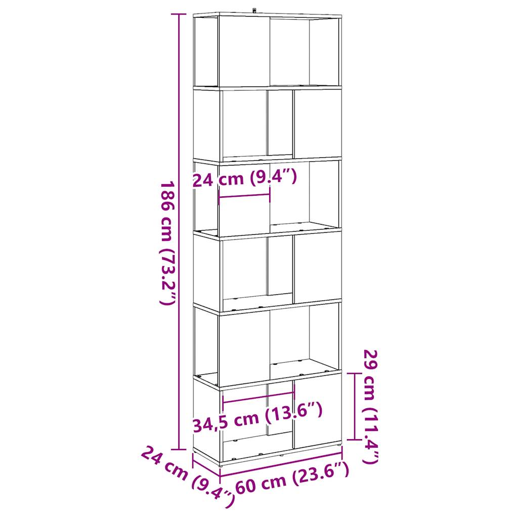 Bibliotecă/Separator De Cameră, , 60X24X186 Cm