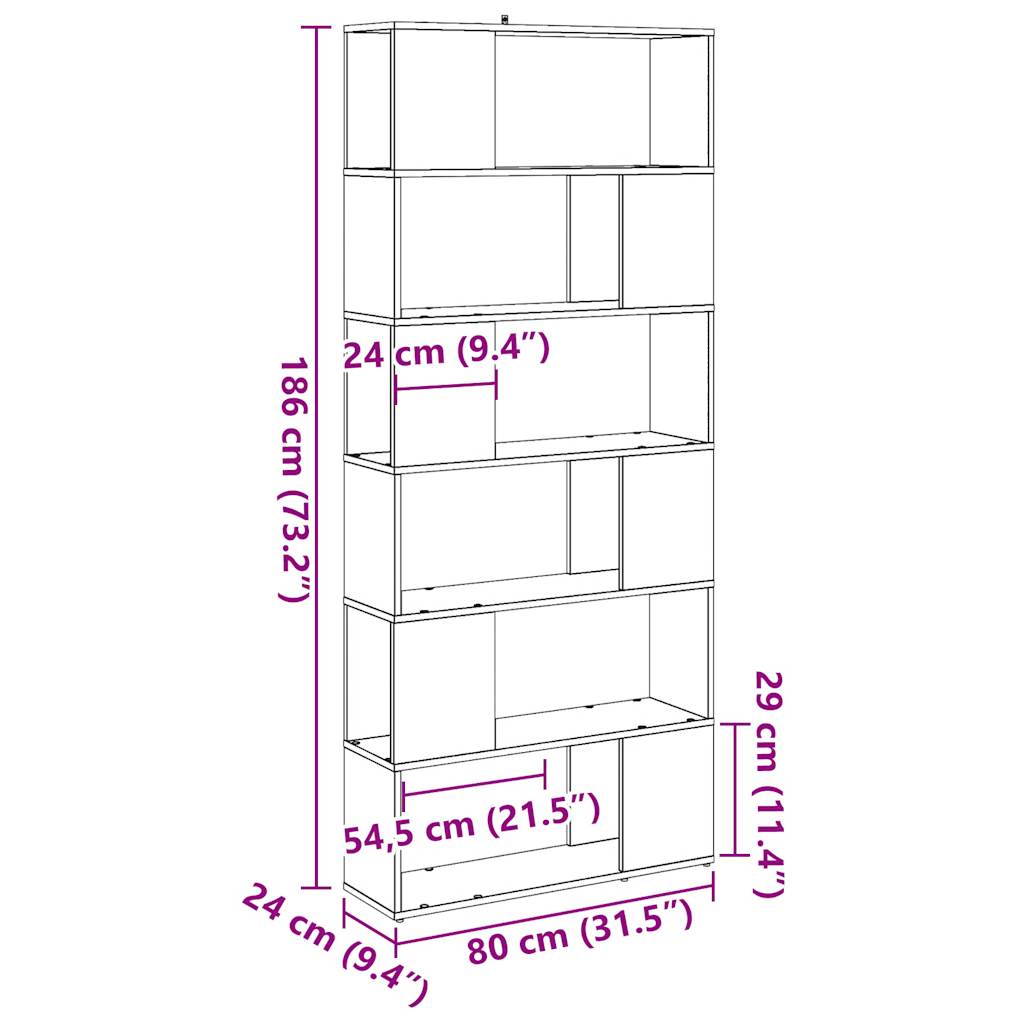 Bibliotecă/Separator De Cameră, , 80X24X186 Cm