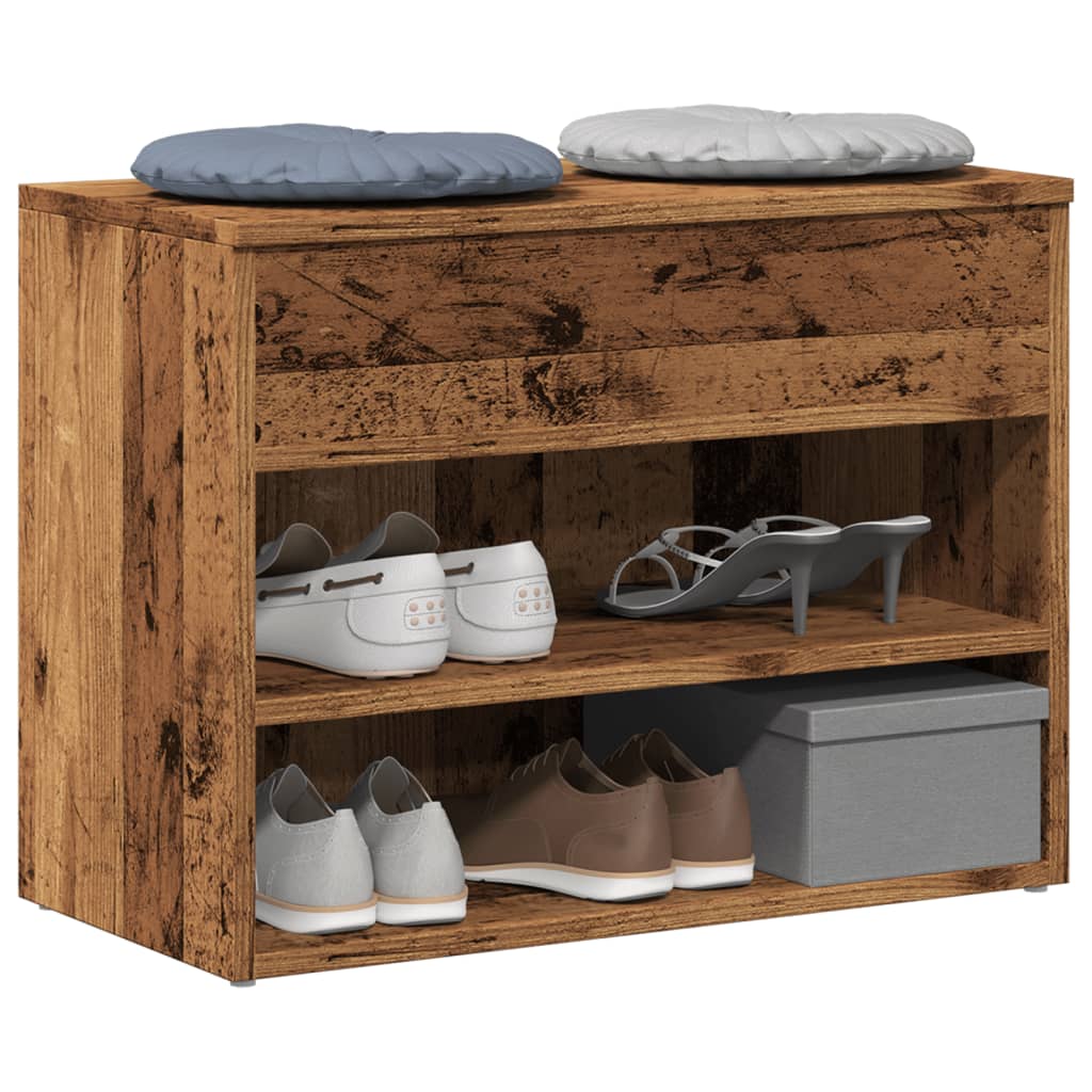 Bancă Pentru Pantofi Stejar Maro 60X30X45 Cm Lemn Prelucrat