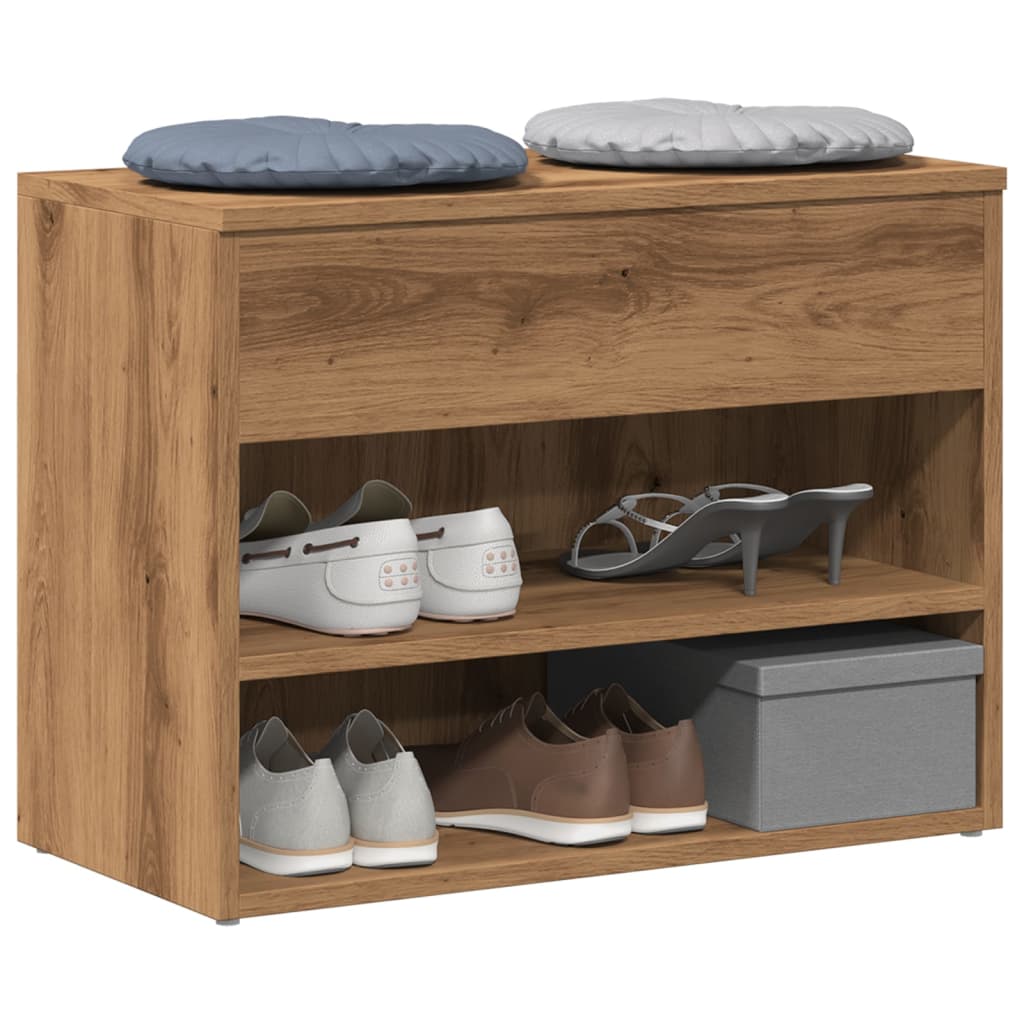 Bancă Pentru Pantofi Stejar Maro 60X30X45 Cm Lemn Prelucrat