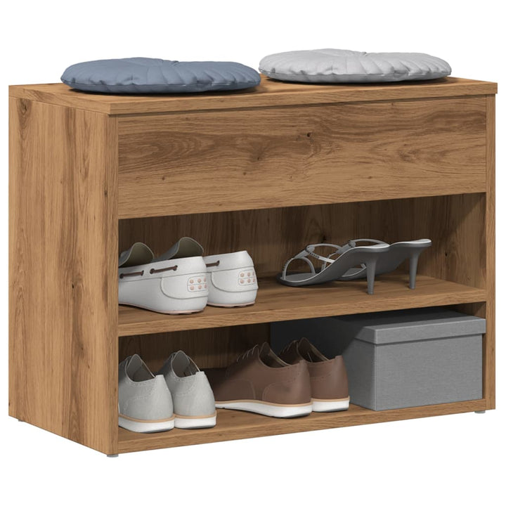 Bancă Pentru Pantofi Stejar Maro 60X30X45 Cm Lemn Prelucrat