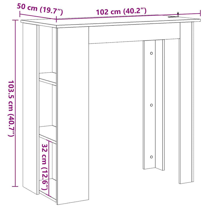 Masă De Bar Cu Raft, , 102X50X103,5 Cm, Pal