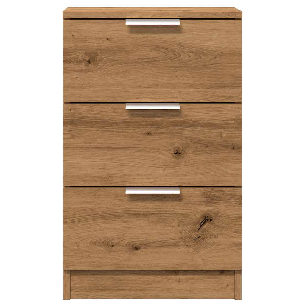 Noptiere, 2 Buc., Stejar Artizanal, 40X36X65 Cm, Lemn Prelucrat