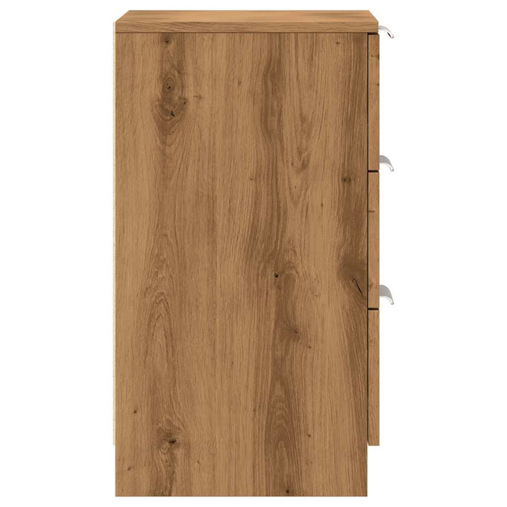 Noptiere, 2 Buc., Stejar Artizanal, 40X36X65 Cm, Lemn Prelucrat