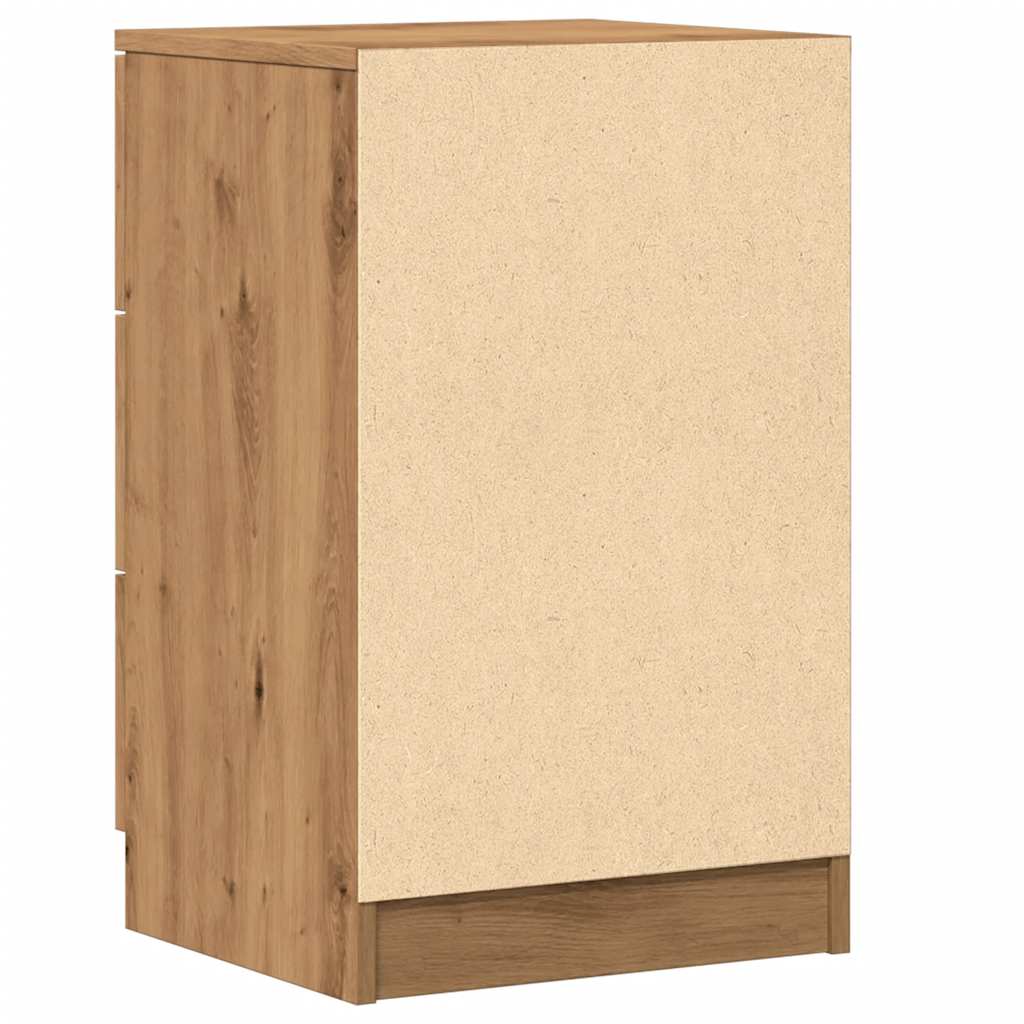 Noptiere, 2 Buc., Stejar Artizanal, 40X36X65 Cm, Lemn Prelucrat