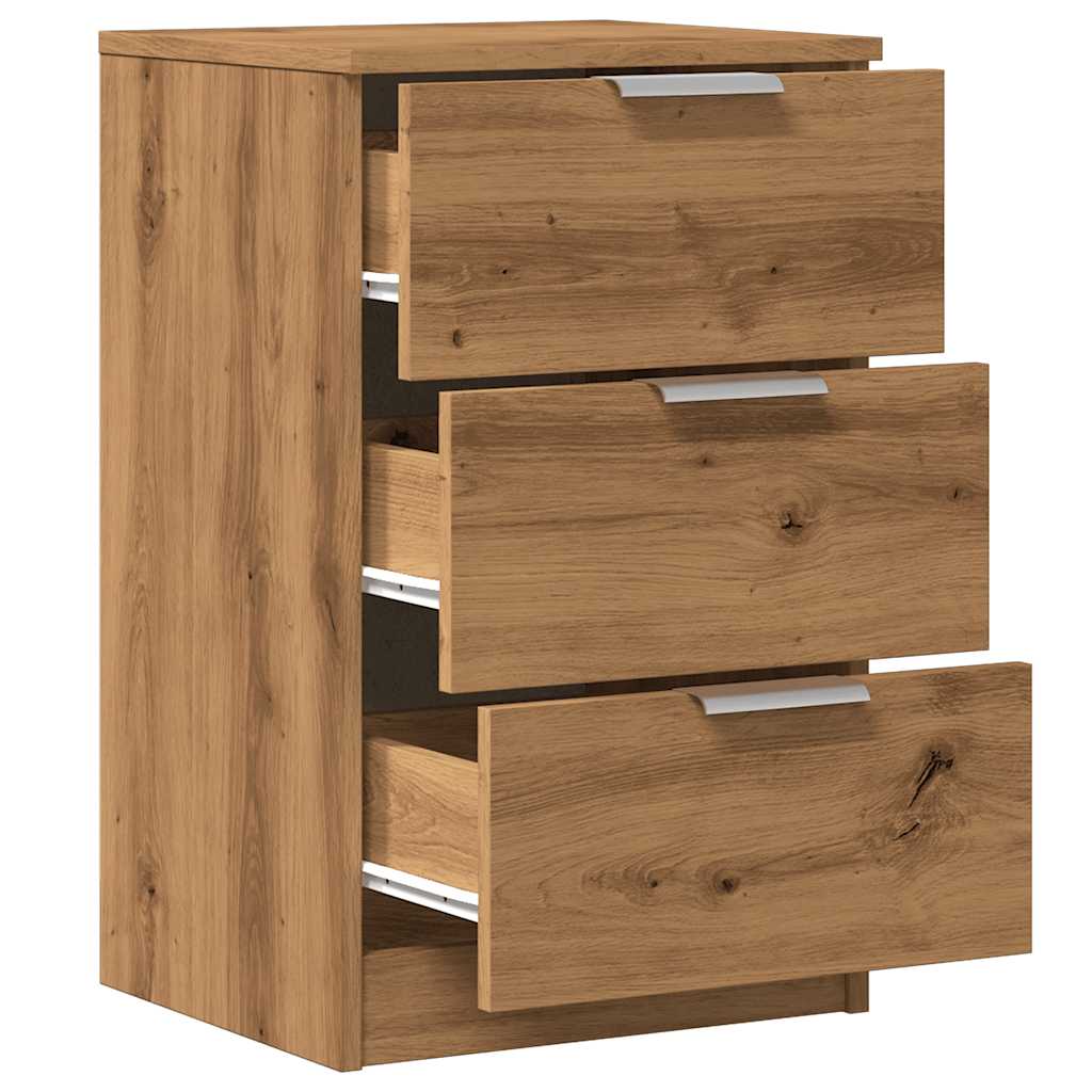 Noptiere, 2 Buc., Stejar Artizanal, 40X36X65 Cm, Lemn Prelucrat