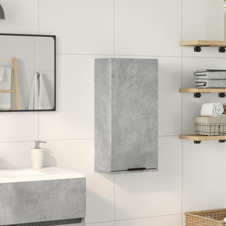 Dulap De Baie Montat Pe Perete, Gri Beton, 32X20X67 Cm