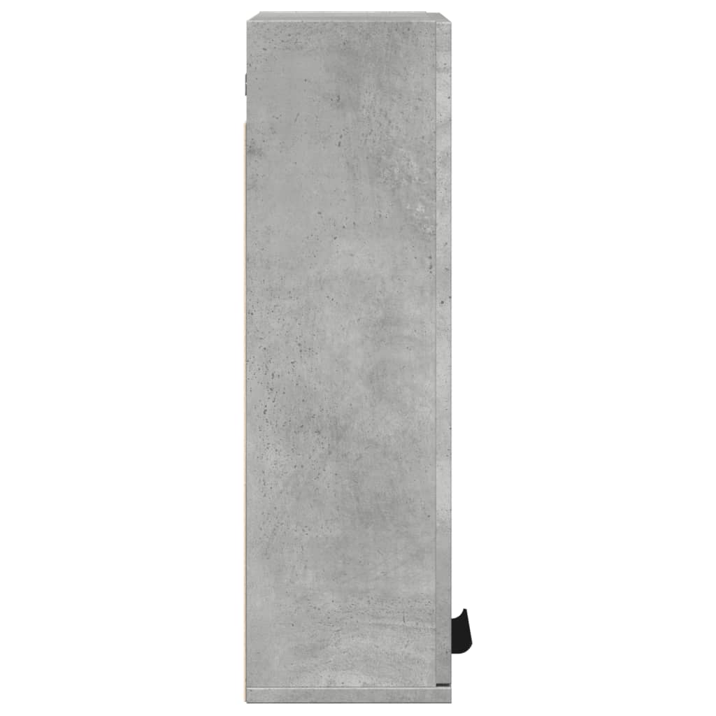 Dulap De Baie Montat Pe Perete, Gri Beton, 32X20X67 Cm