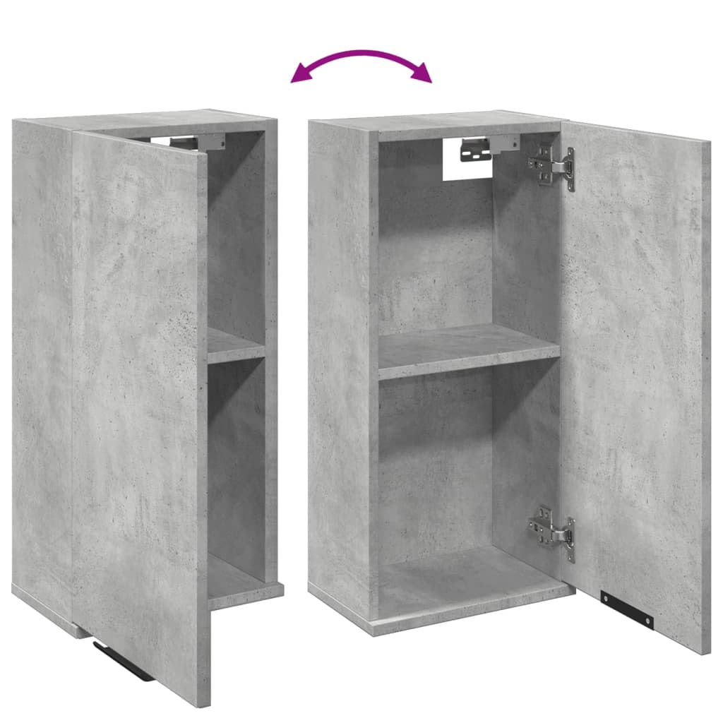 Dulap De Baie Montat Pe Perete, Gri Beton, 32X20X67 Cm