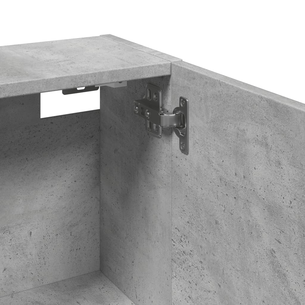 Dulap De Baie Montat Pe Perete, Gri Beton, 32X20X67 Cm