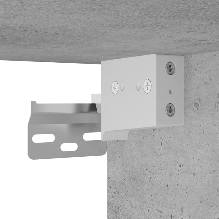 Dulap De Baie Montat Pe Perete, Gri Beton, 32X20X67 Cm