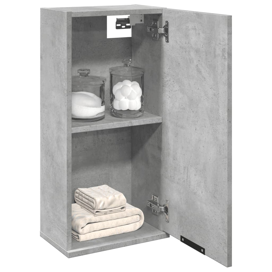 Dulap De Baie Montat Pe Perete, Gri Beton, 32X20X67 Cm