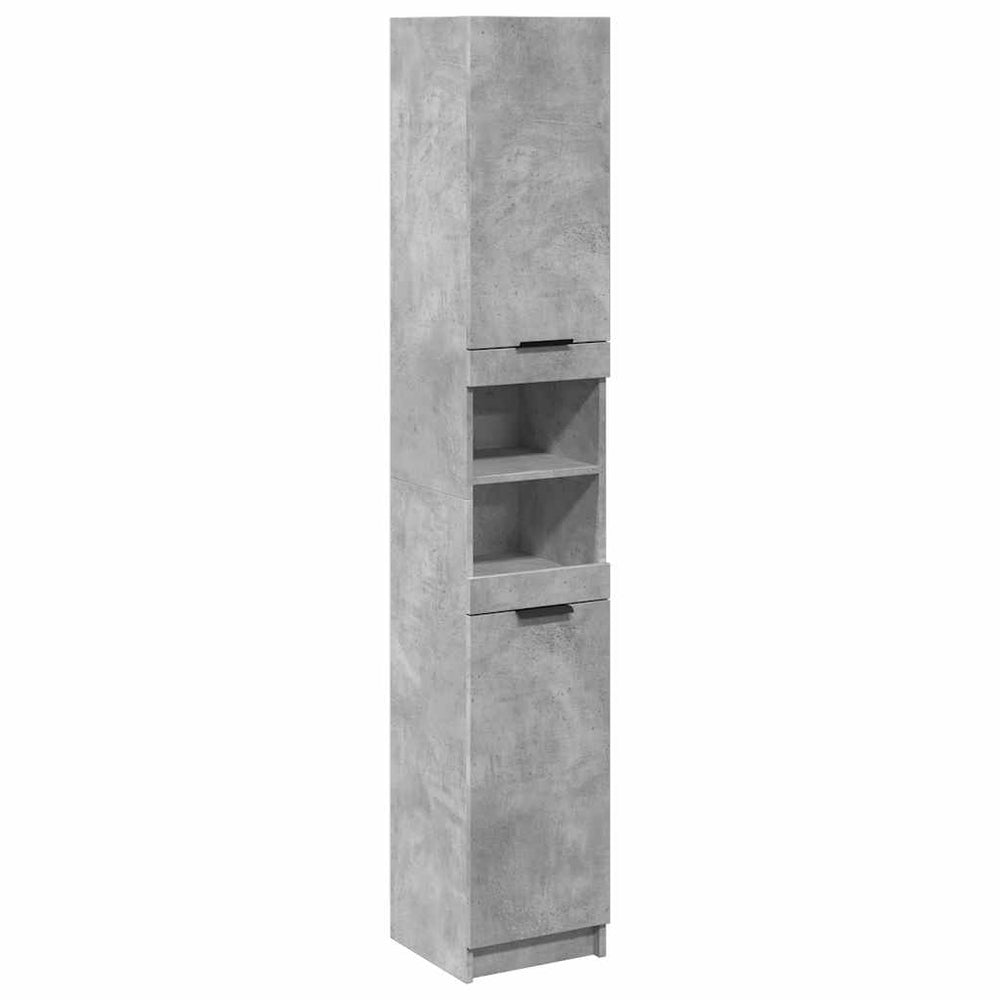 Dulap De Baie, Gri Beton, 32X34X188,5 Cm, Lemn Compozit