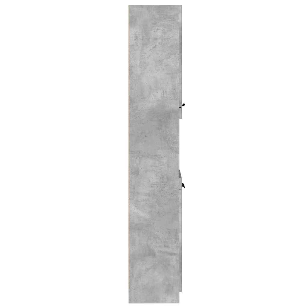 Dulap De Baie, Gri Beton, 32X34X188,5 Cm, Lemn Compozit