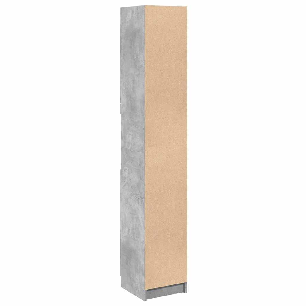 Dulap De Baie, Gri Beton, 32X34X188,5 Cm, Lemn Compozit