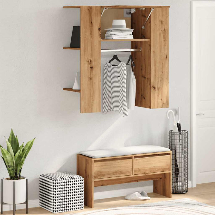 Dulap Pentru Hol Stejar Artizanal 97,5X37X99 Cm Lemn Prelucrat
