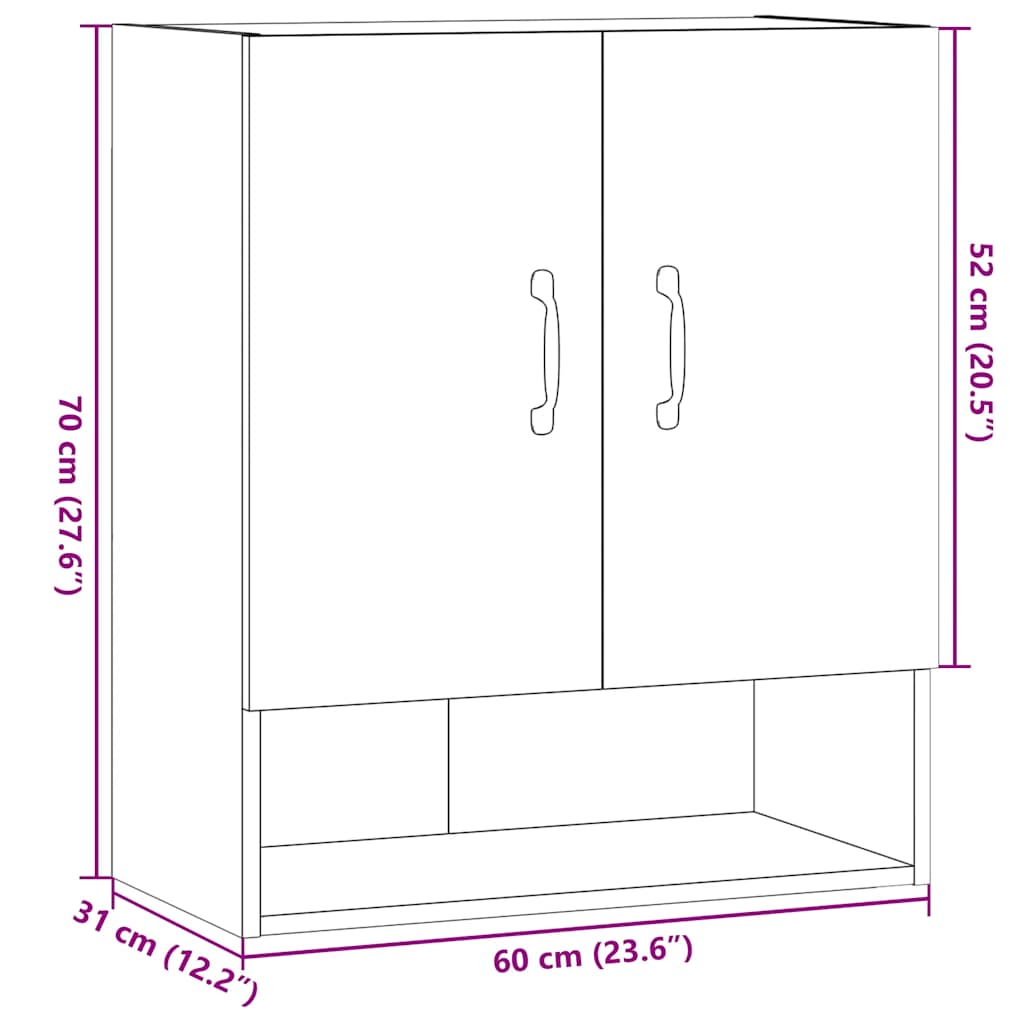 Dulap De Perete, , 60X31X70 Cm, Lemn Compozit