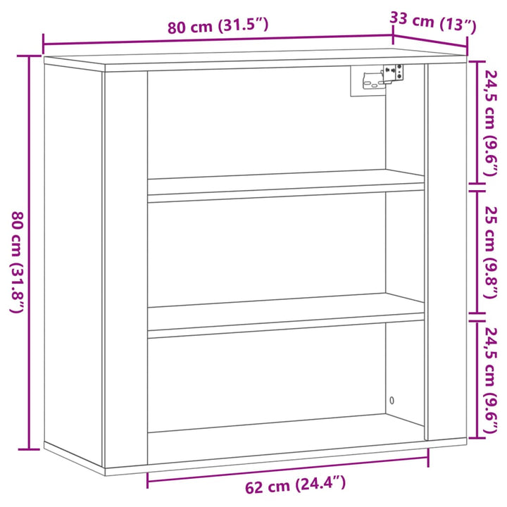 Dulap De Perete, Lemn Vechi, 80X33X80 Cm, Lemn Prelucrat