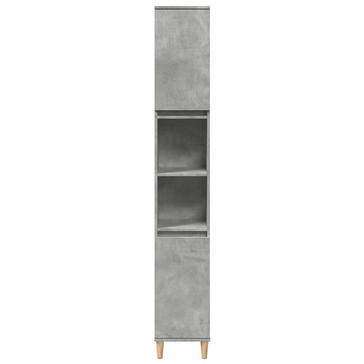 Dulap De Baie, Gri Beton, 30X30X190 Cm, Lemn Prelucrat