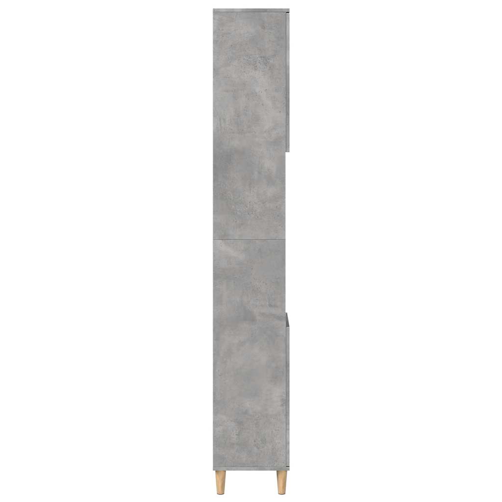 Dulap De Baie, Gri Beton, 30X30X190 Cm, Lemn Prelucrat