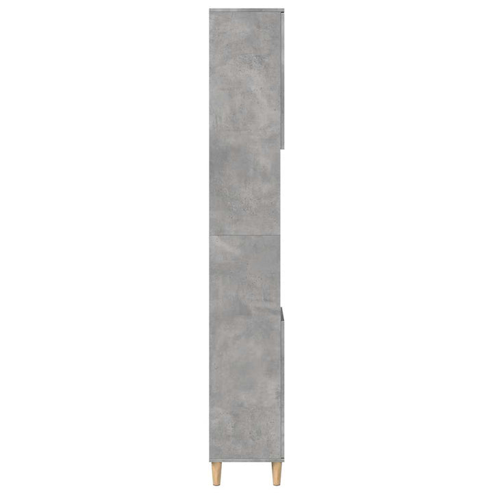 Dulap De Baie, Gri Beton, 30X30X190 Cm, Lemn Prelucrat