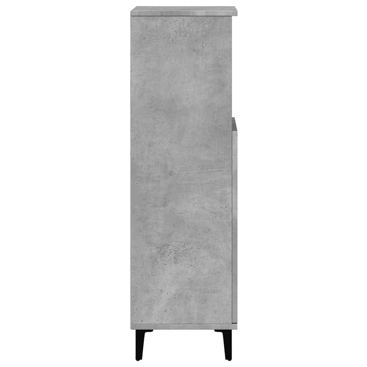 Dulap De Baie, Gri Beton, 30X30X100 Cm, Lemn Prelucrat
