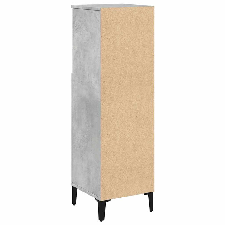 Dulap De Baie, Gri Beton, 30X30X100 Cm, Lemn Prelucrat